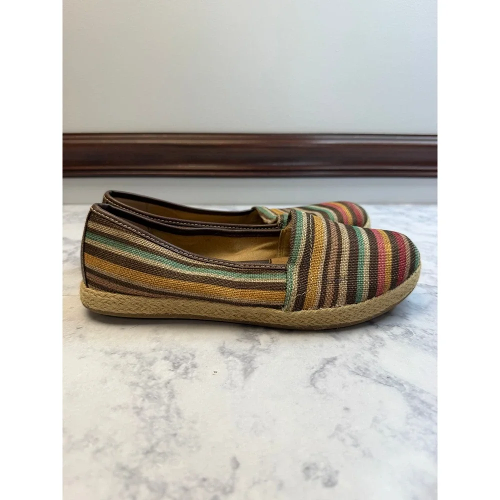 b.o.c. Born Concept Women 8M Striped Espadrille Flats Multi Color C87223 CCAH15